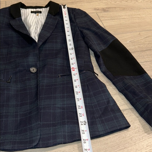 $255 1.STATE Women's Blue Wild One Panel Plaid One-Button Jacket Blazer Size 6 - Picture 14 of 15